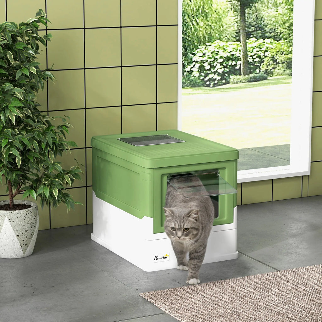 cat exiting litter box — W2225P217616