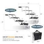 Foldable dog stairs dimensions and adjustable angles