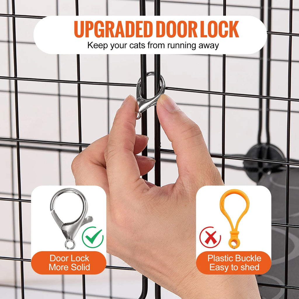 Cat enclosure door lock detail