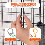 Cat enclosure door lock detail