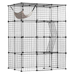 Cat enclosure angled view with hammock