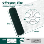 Green Coated Chicken Wire Roll 196.85 ft — roll and mesh dimensions