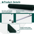 Green Coated Chicken Wire Roll 196.85 ft — wire construction details