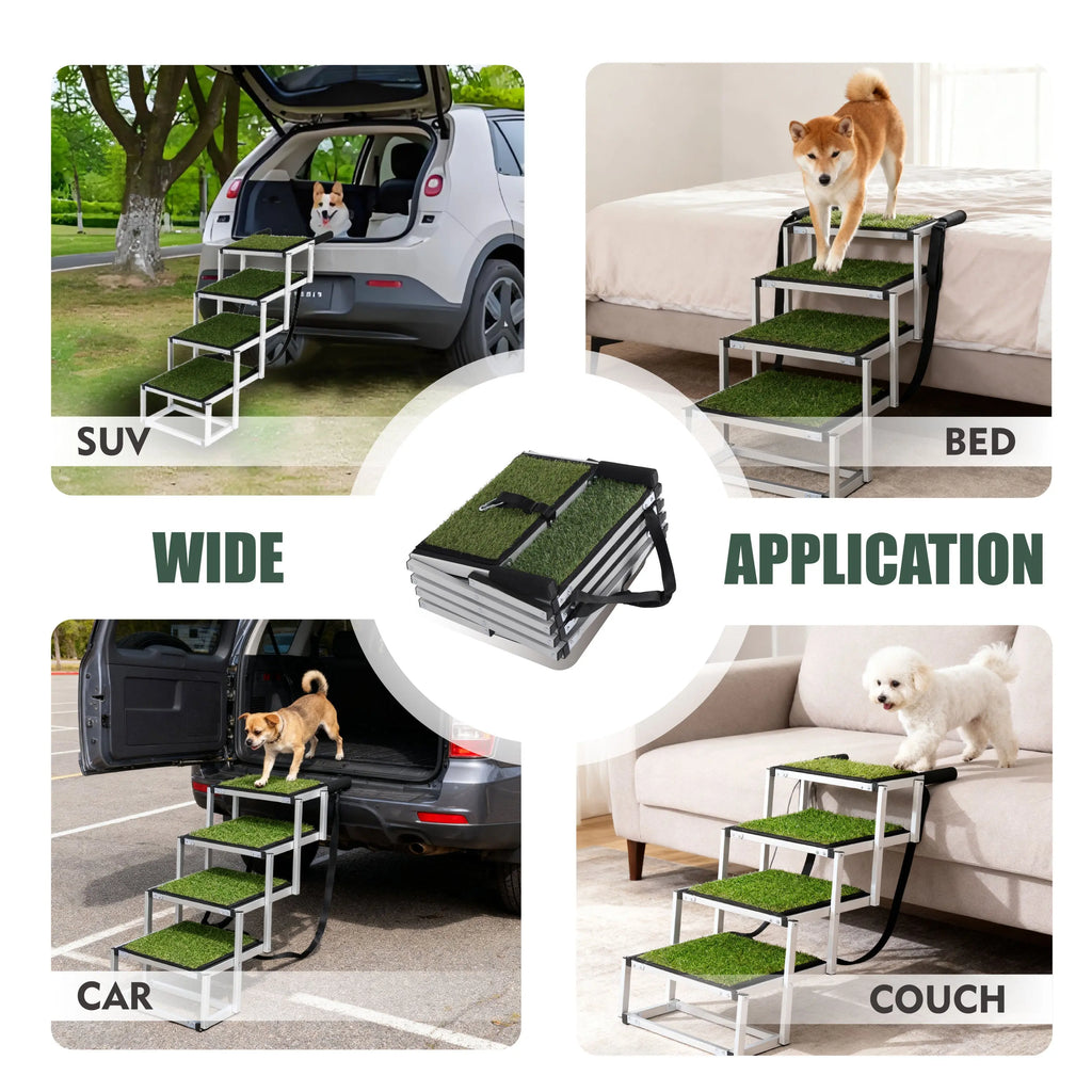 Foldable dog stairs for SUVs beds cars and couches
