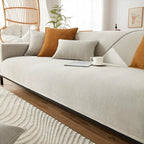 Beige Chenille couch cover variant