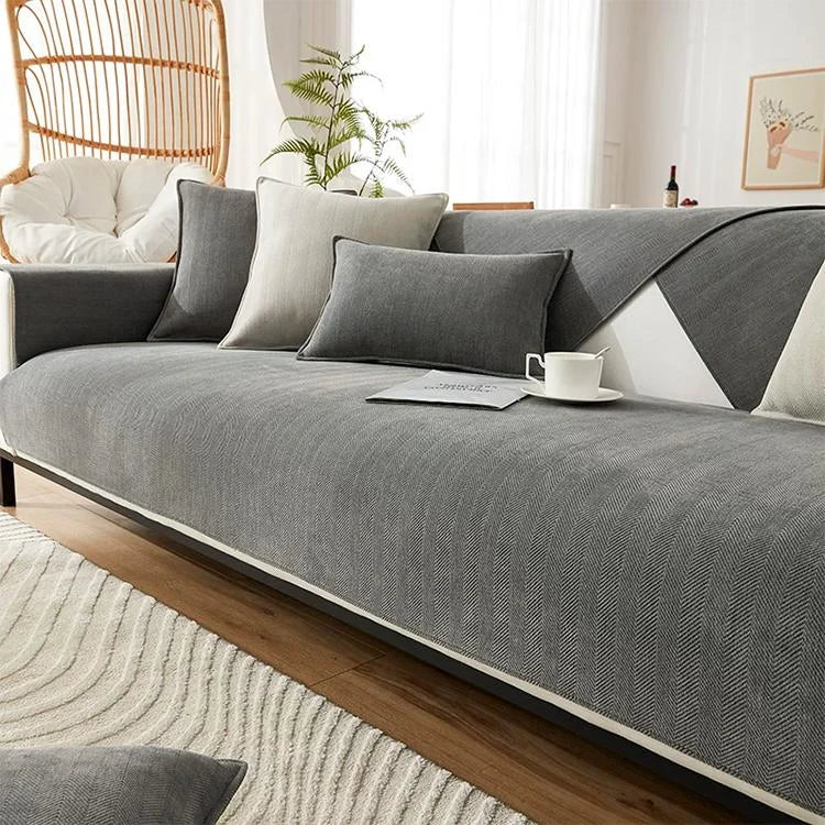 Gray Chenille couch cover variant