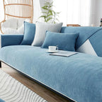Light blue Chenille couch cover variant