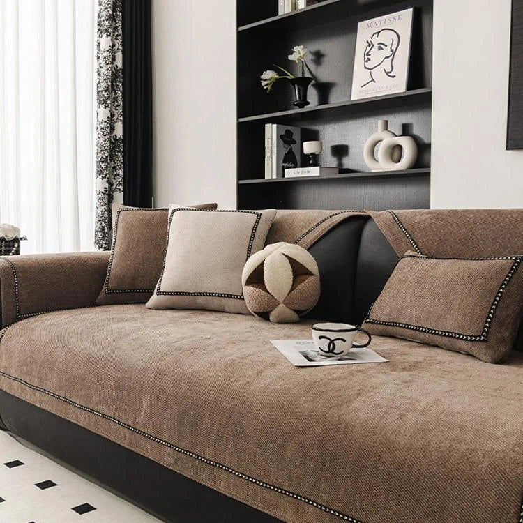 Chenille Non-Slip Sectional Couch Cover for Pets gsft-9007 Secondary image