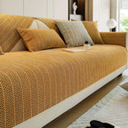 Yellow Chenille couch cover variant