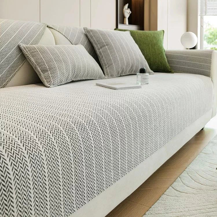 Light gray Chenille couch cover variant