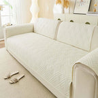 Beige Brushed Fabric couch cover variant