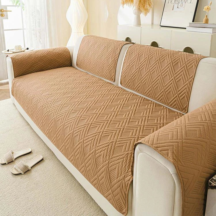 Camel Brushed Fabric couch cover variant