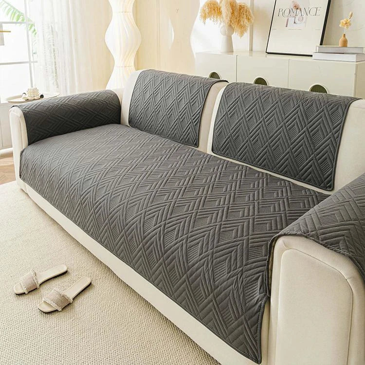 Dark gray Brushed Fabric couch cover variant