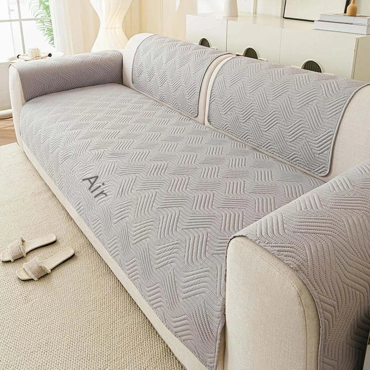 Light gray Brushed Fabric couch cover variant