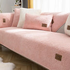 Pink Faux Sherpa couch cover variant