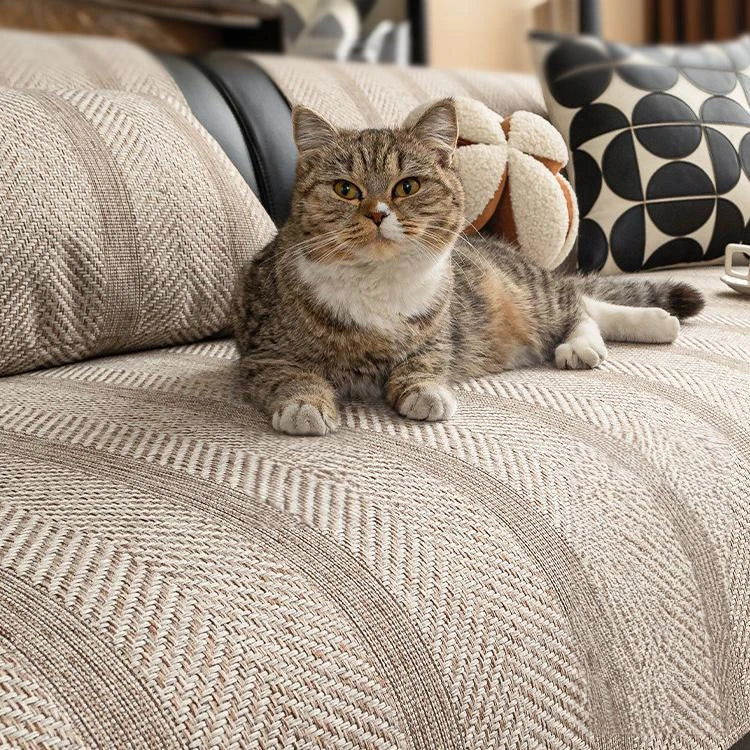Faux Linen couch cover product view 3