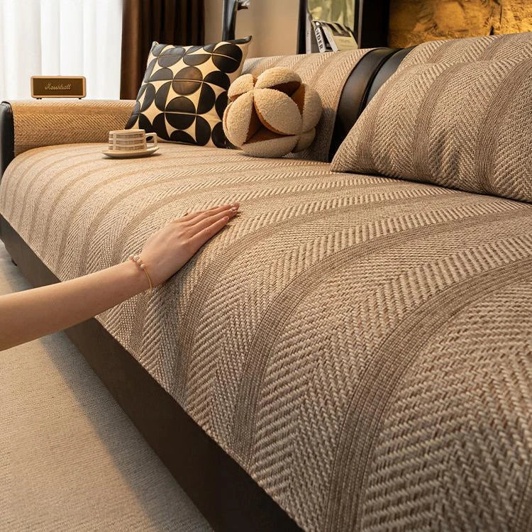 Faux Linen couch cover product view 4