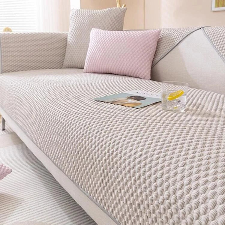 Khaki Ice Silk couch cover variant