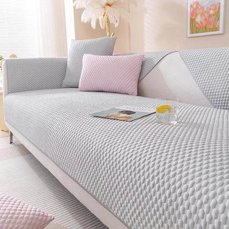 Light gray Ice Silk couch cover variant
