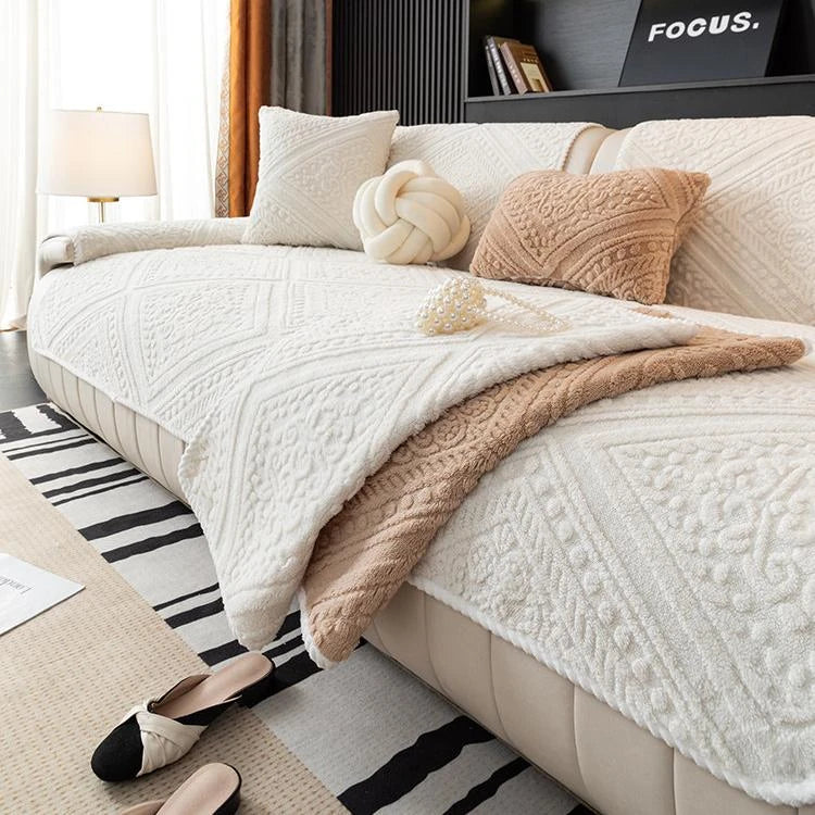 Plush Non-Slip Sectional Couch Cover for Pets gsft-9021 Secondary image