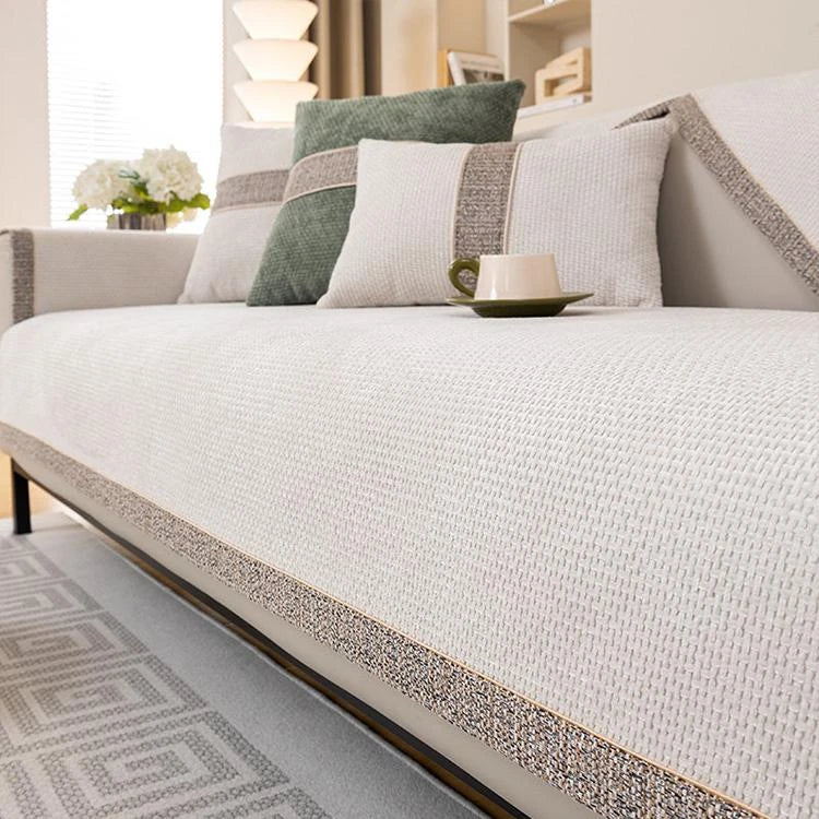 White Chenille couch cover variant
