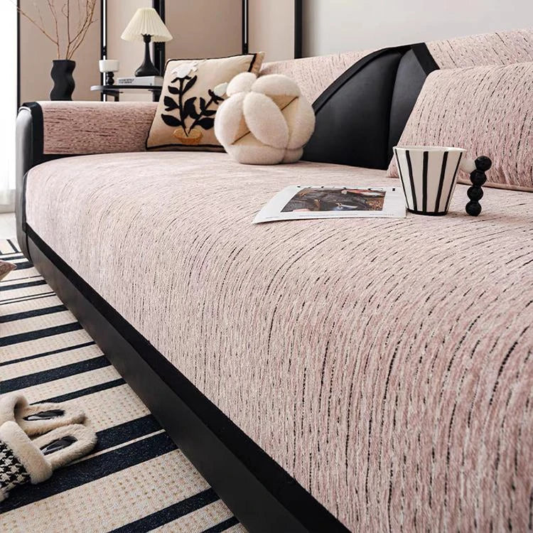 Pink Chenille couch cover variant
