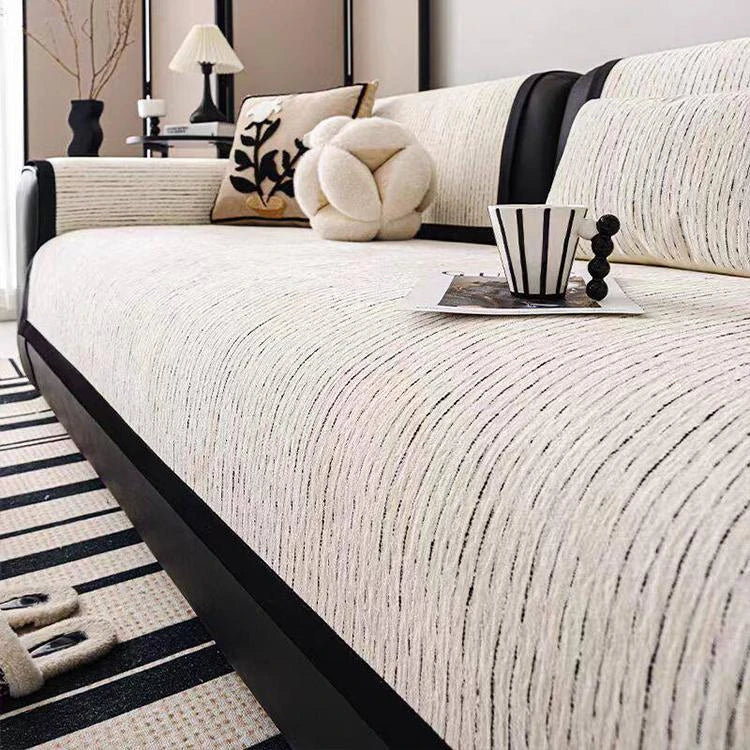 White Chenille couch cover variant