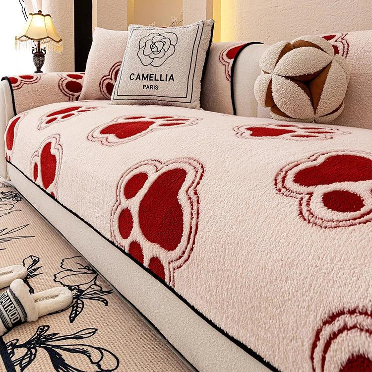 Red Fleece couch cover variant