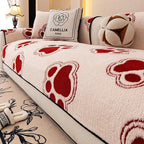 Red Fleece couch cover variant