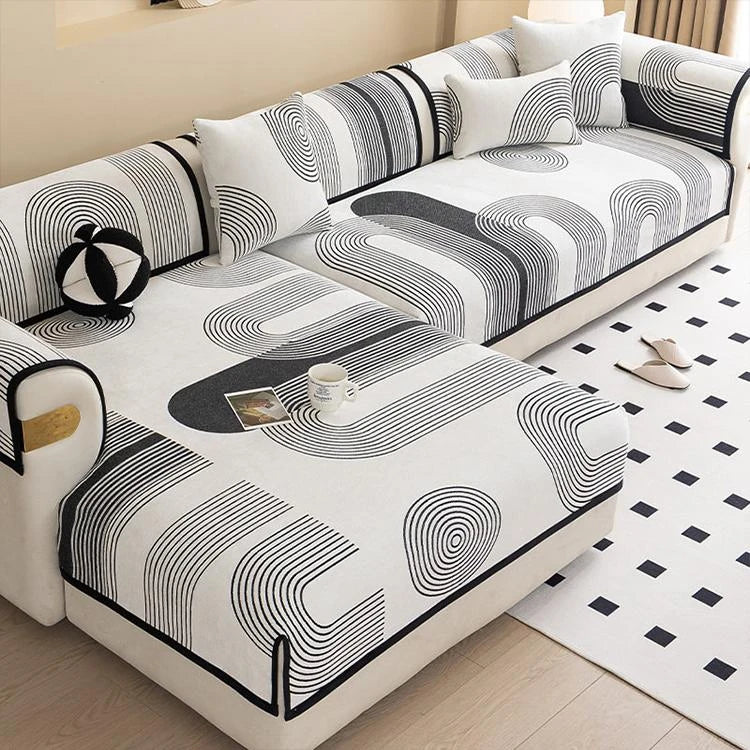 Black Chenille couch cover variant