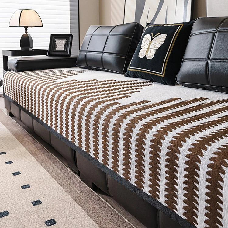 Brown Chenille couch cover variant