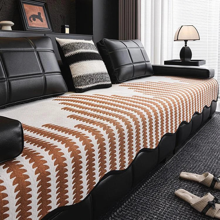 Orange Chenille couch cover variant