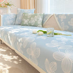 Fresh Floral Ice Silk Cooling Couch Cover delivers silky cool touch for summer gsft-9050