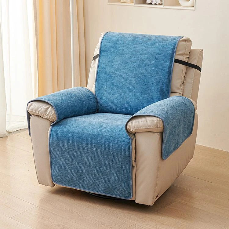 Blue Chenille couch cover variant
