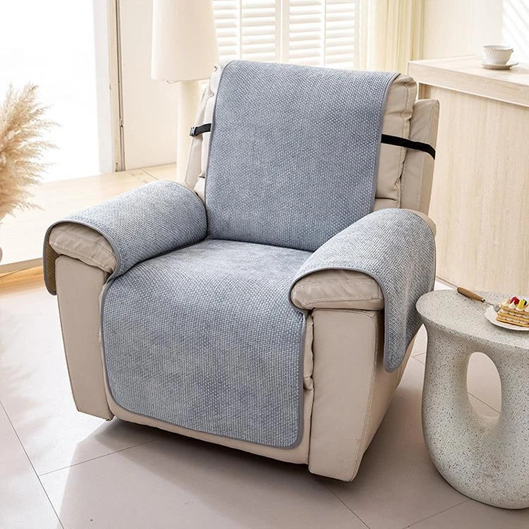 Fog blue Chenille couch cover variant