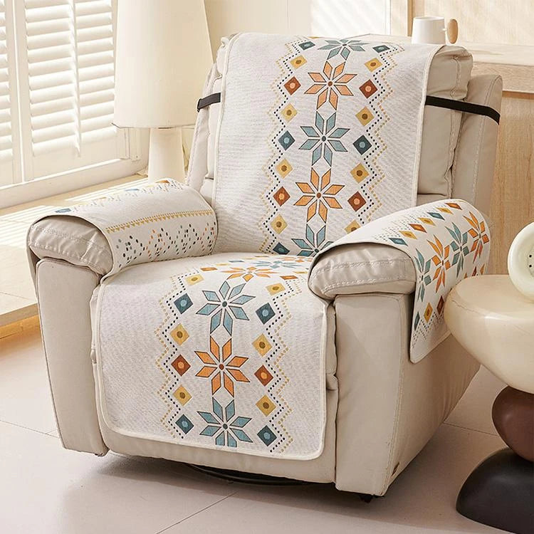 Beige Chenille couch cover variant
