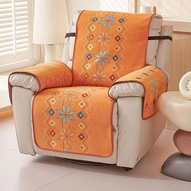 Orange Chenille couch cover variant