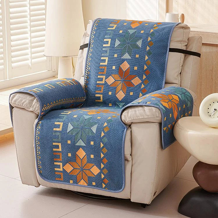 Blue Chenille couch cover variant