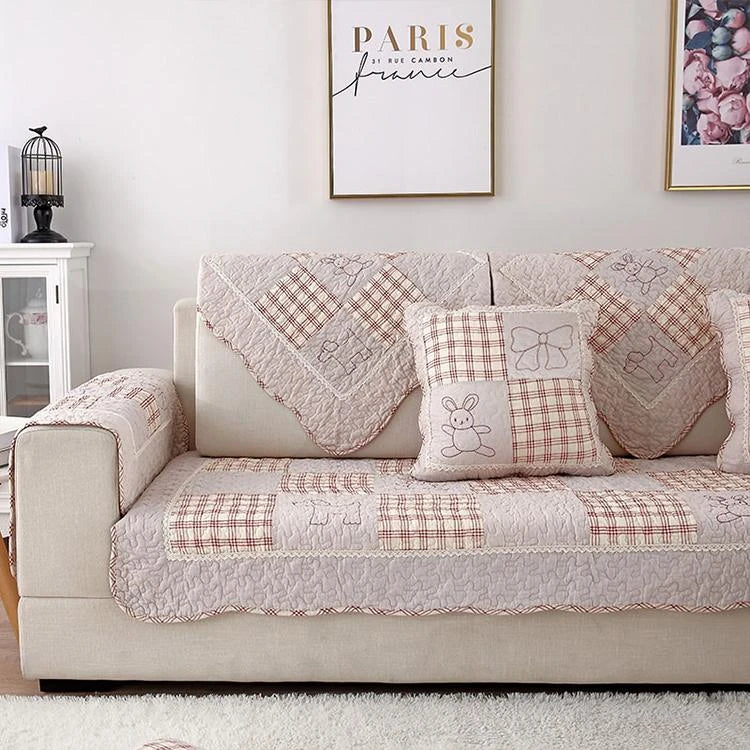 Cotton couch cover product view 3
