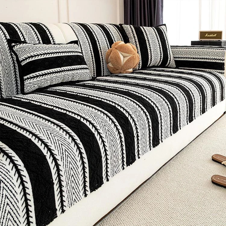 Black Chenille couch cover variant