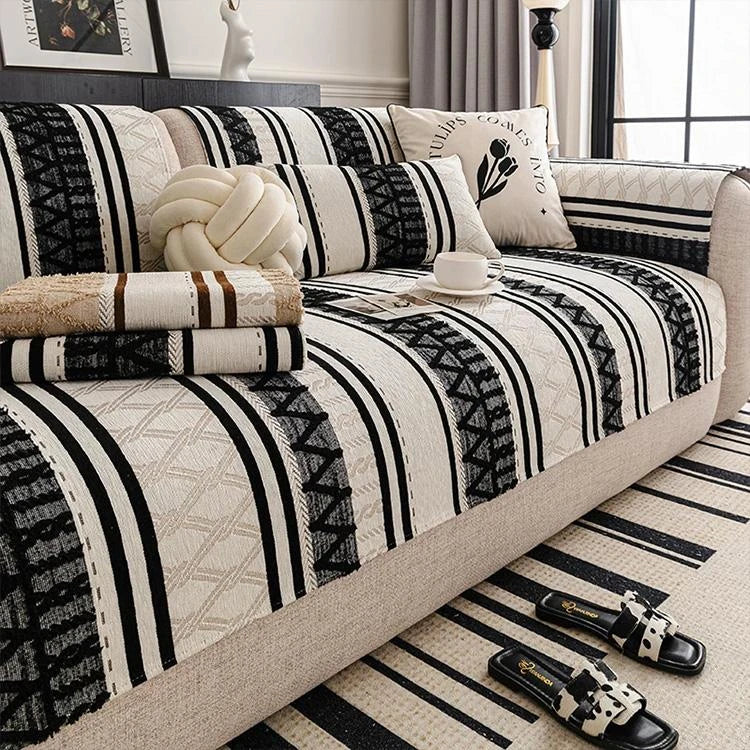 Black Chenille couch cover variant