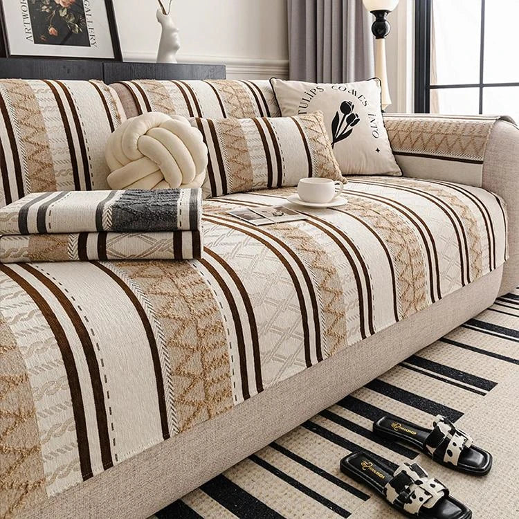 Brown Chenille couch cover variant