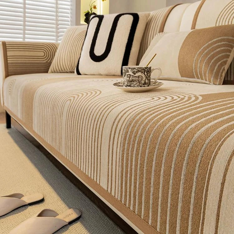 Khaki Chenille couch cover variant