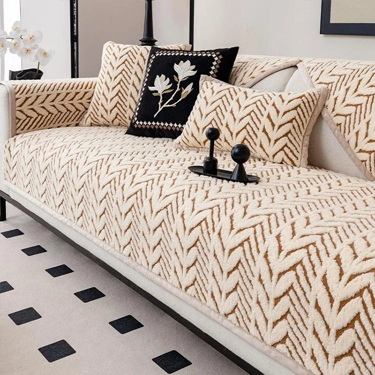 Brown Plush couch cover variant