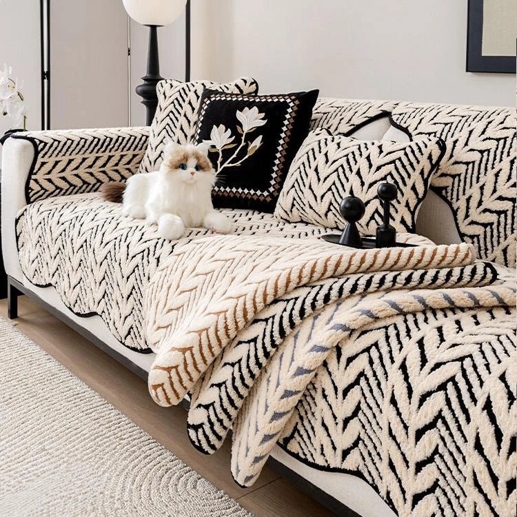 Plush couch cover product view 1