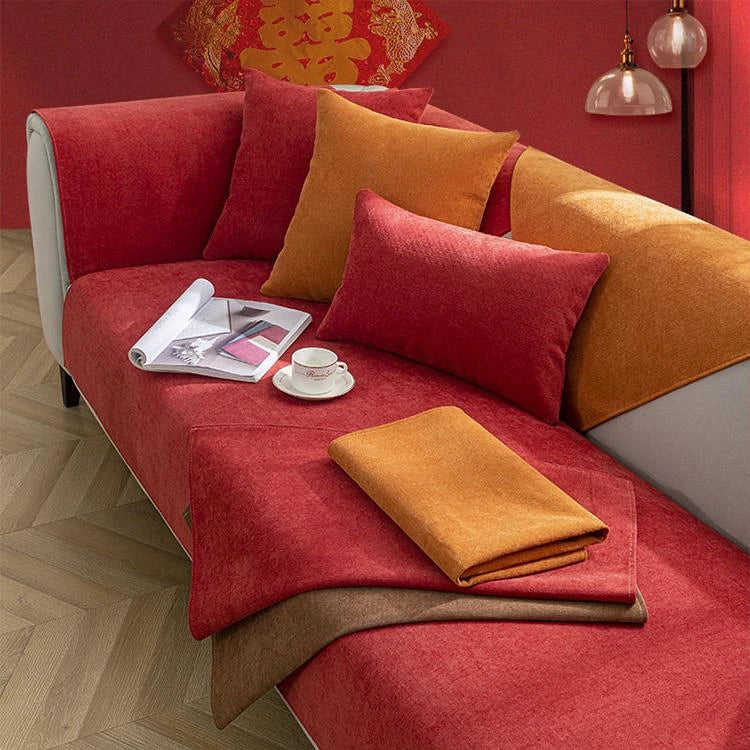 Chenille couch cover product view 1