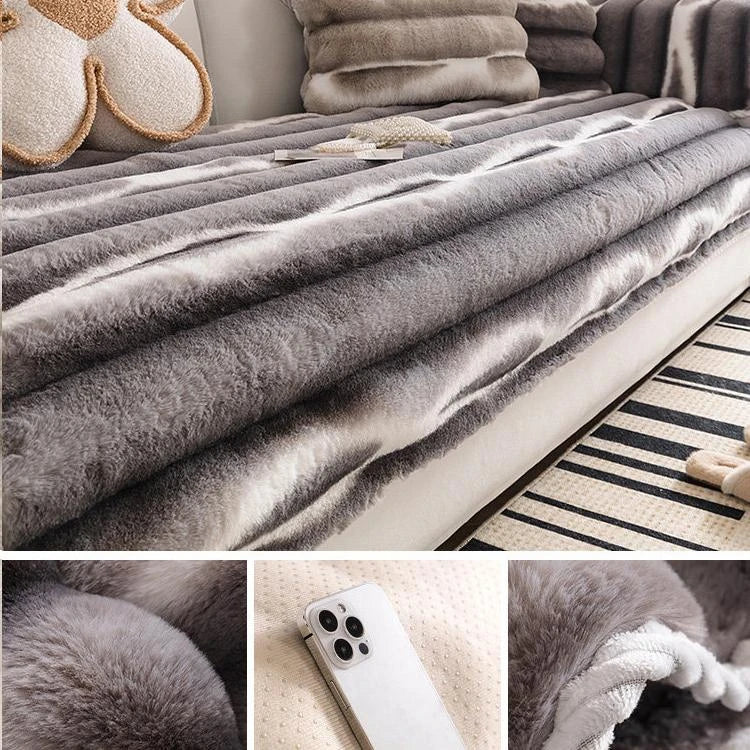 Dark gray Faux Fur couch cover variant