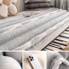 Light gray Faux Fur couch cover variant