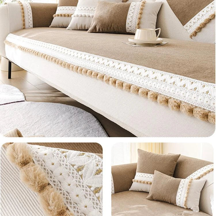 Brown Chenille couch cover variant