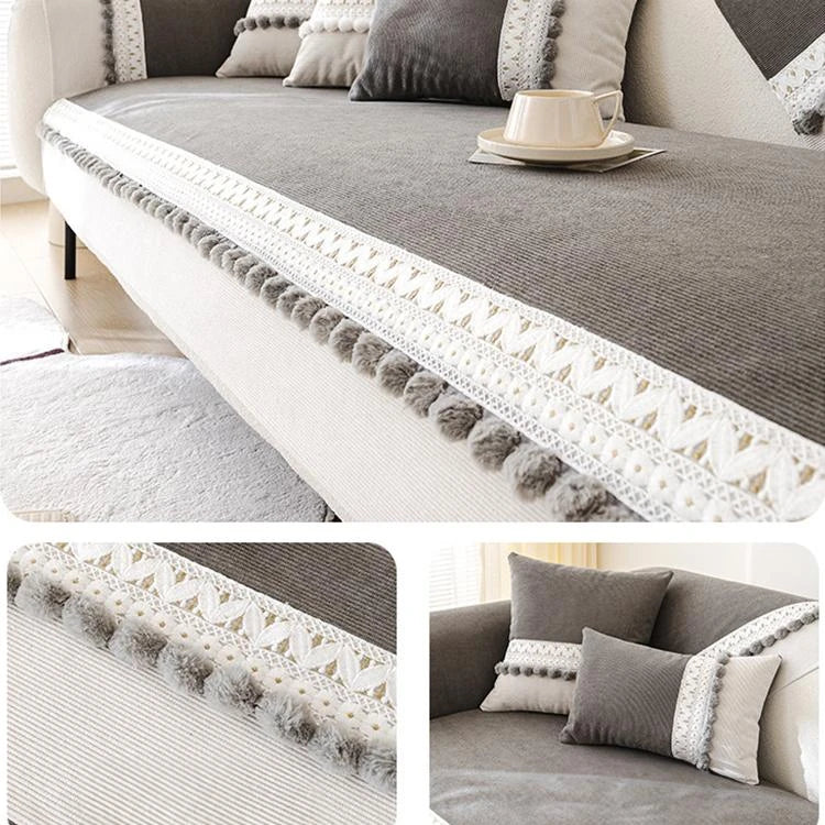 Gray Chenille couch cover variant